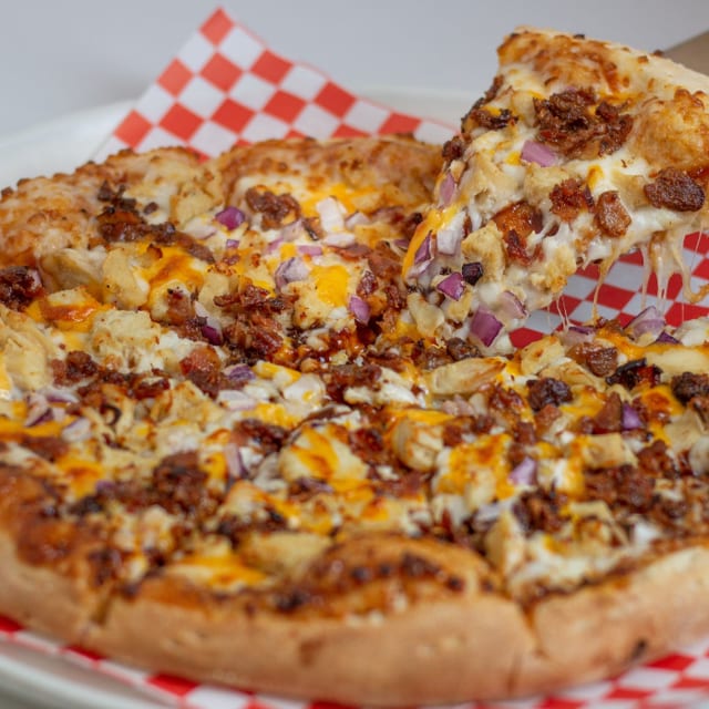 BBQ Chicken Pizza.